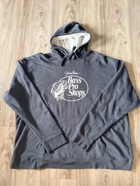 Bass Pro Shops Charcoal Crewneck with White Logo Graphic